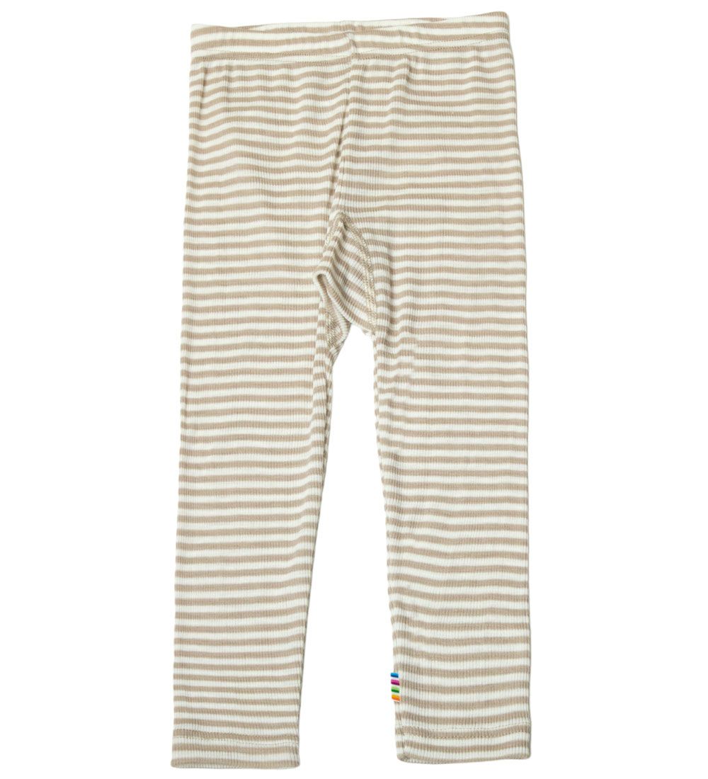 Joha Leggings - Wool/Silk - Rib - Beige/White