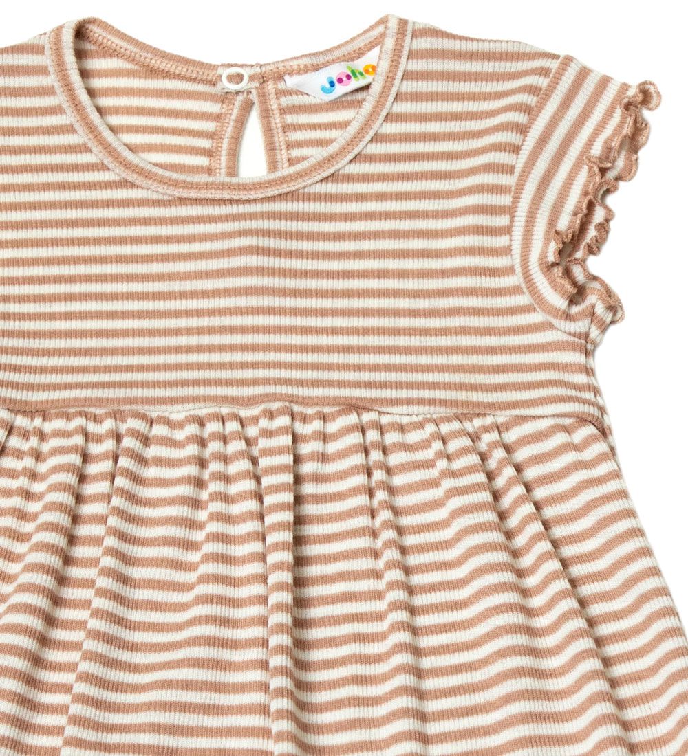 Joha Kleid - Wolle/Seide - Rib - Braun/Weiß