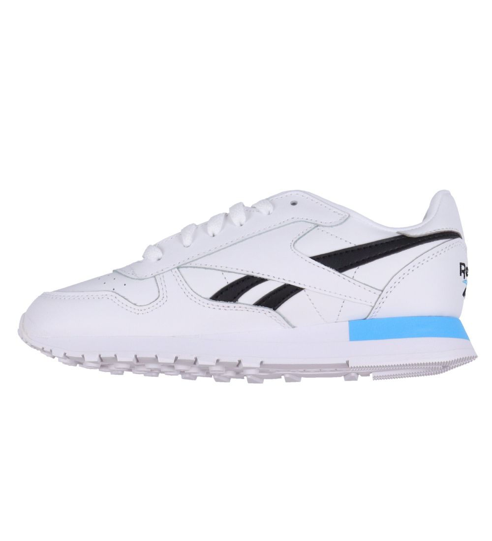 Reebok Shoe - Classic Leather Junior - White w. Black/Blue