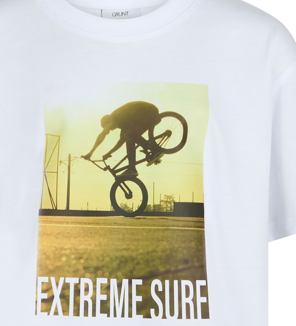 Grunt T-shirt - Bike - White w. Print