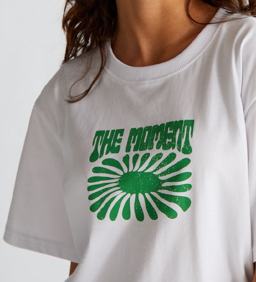 Grunt T-shirt - Mason - White w. Green Print