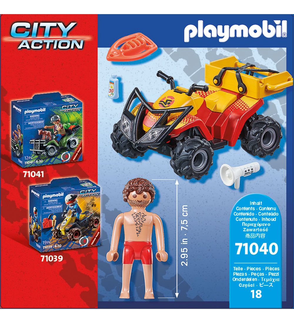 Playmobil City Action - Lifeguard ATV - 71040 - 18 Parts