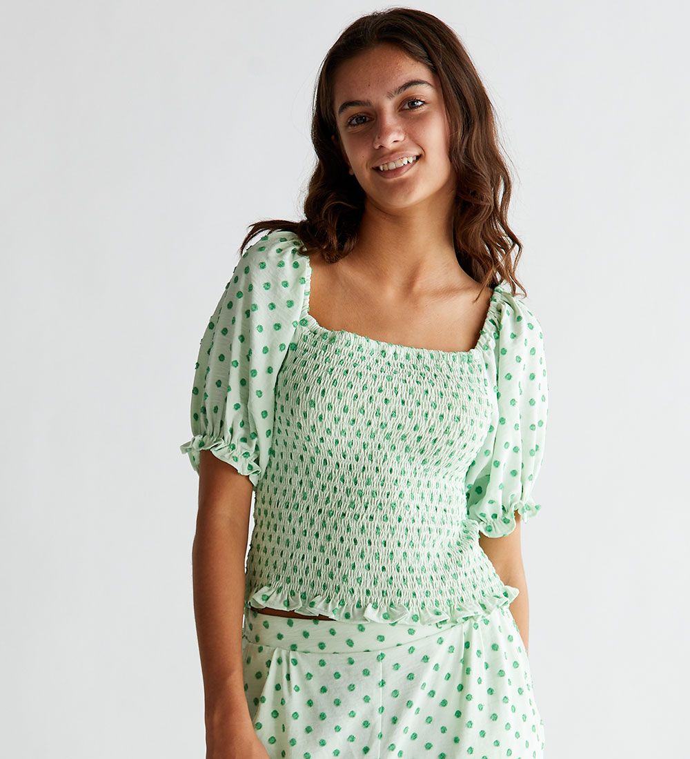 Grunt Top - Points Dots - Green
