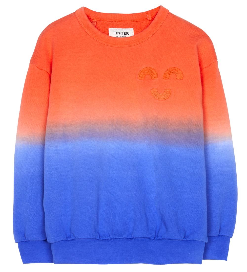 Finger In The Nose Sweatshirt - Wave - Pop Orange Dip Dye