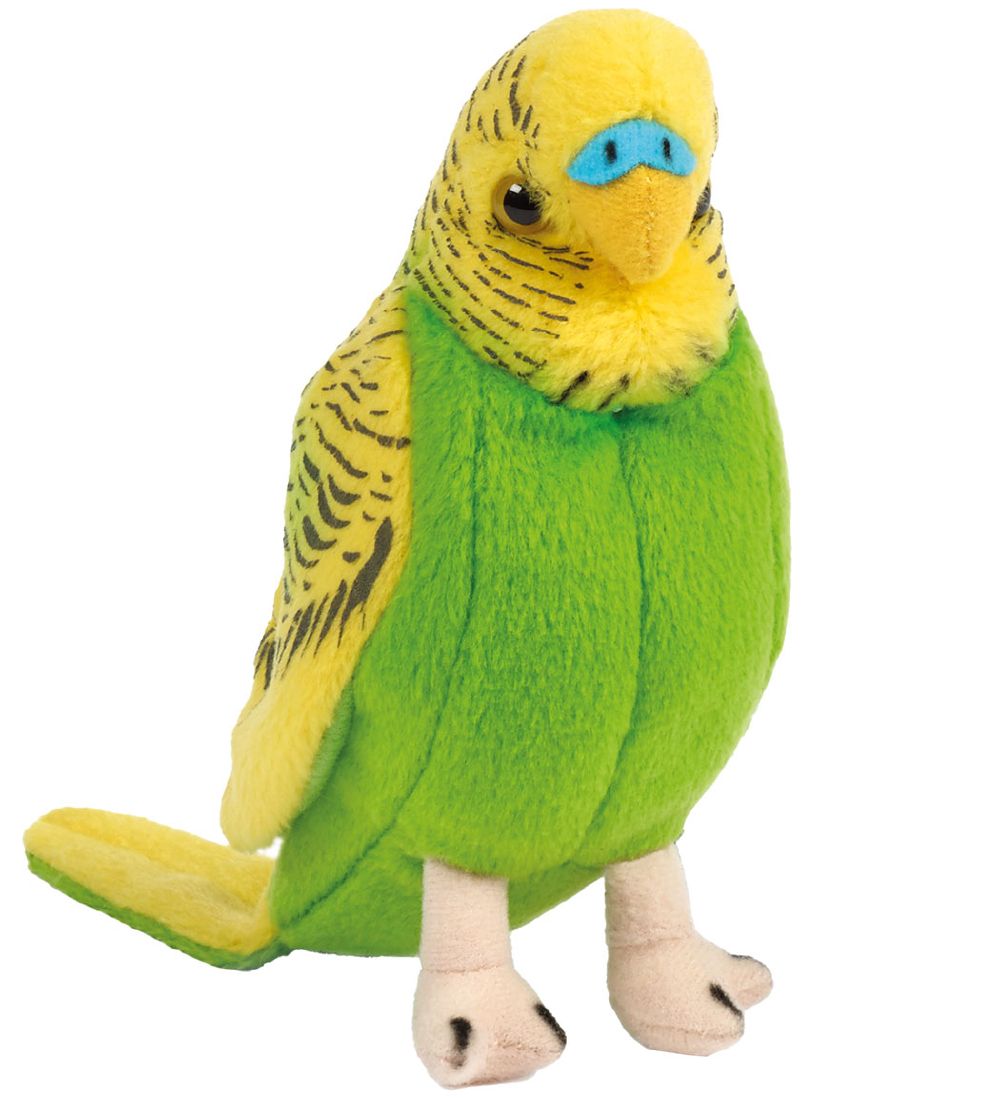 Peluche Living Nature - 10x5 cm - Perruche av. Son - Jaune