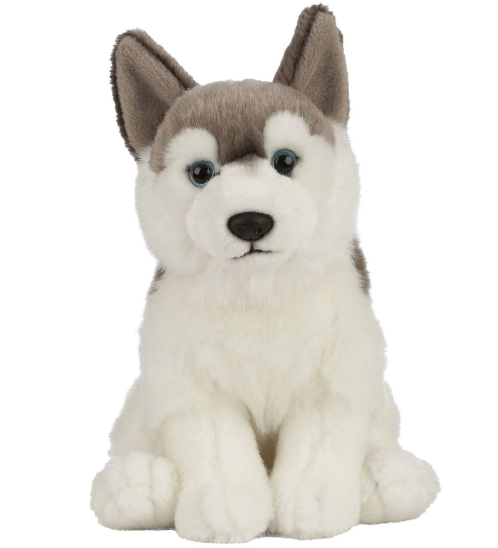 Living Nature Kuscheltier - 24x10 cm - Husky Hund - Grau/Weiß