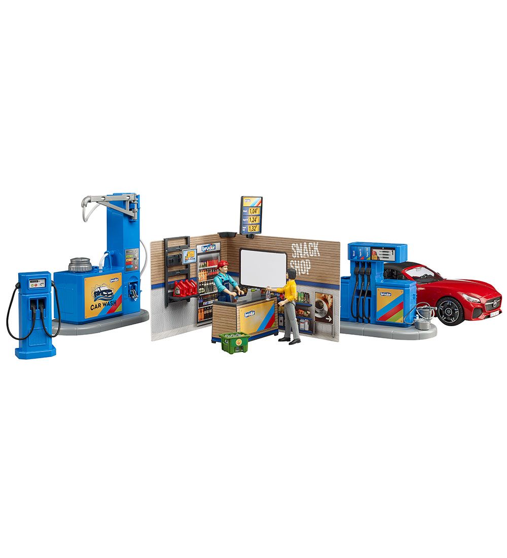 Bruder Play Set - bworld - Petrol Station w. Car wash - 62111