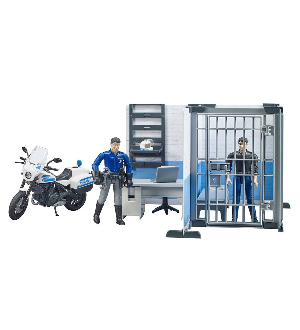 Bruder Play Set - bworld - Police Station w. Motorcycle - 62732