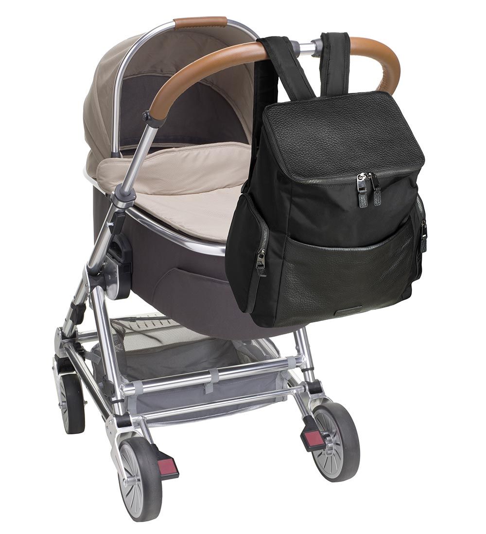 Storksak Wickeltasche - Leder - Alyssa - Black/Gunmetal