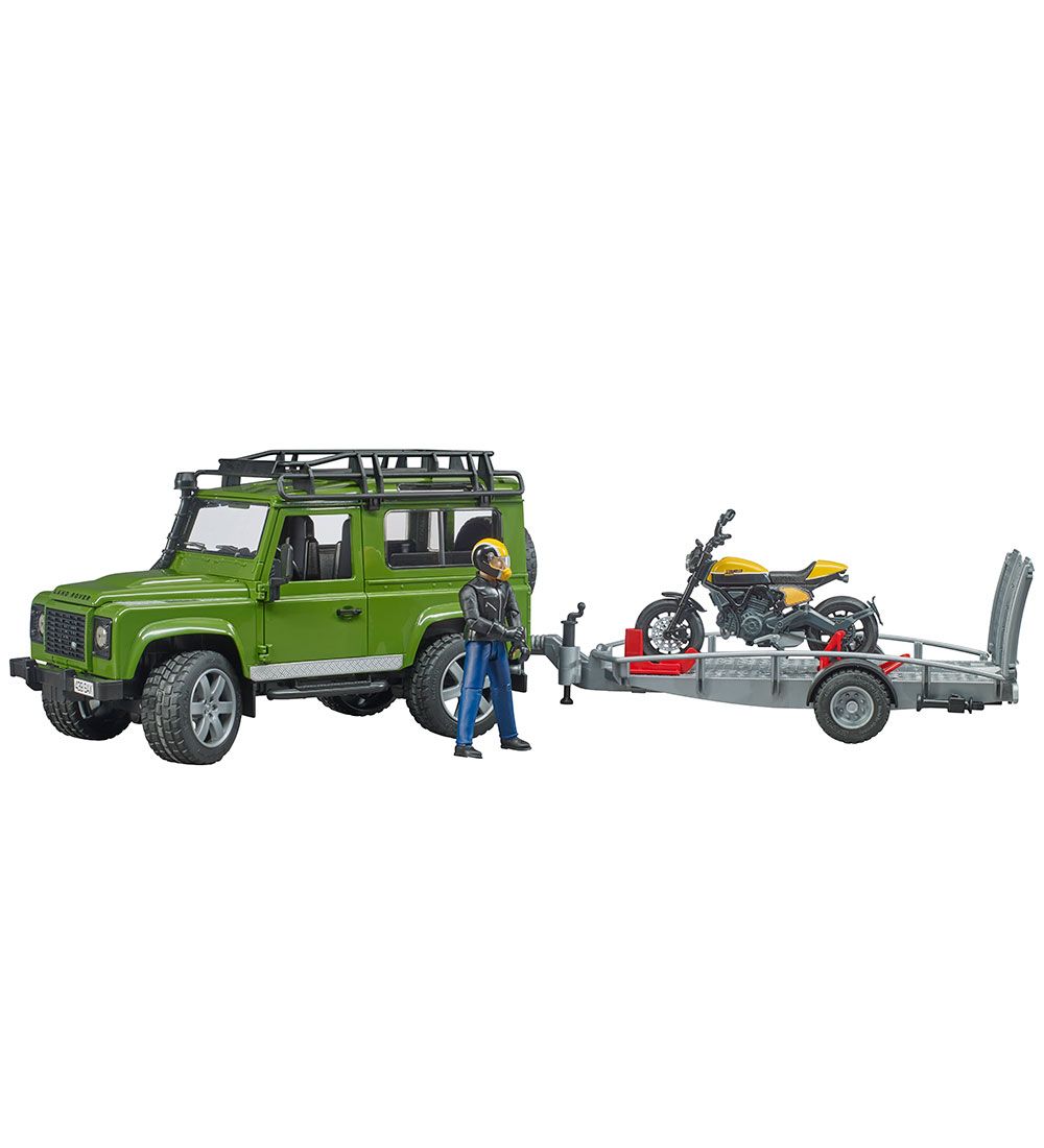 Bruder Auto - Land Rover, Trailer ja Ducati Scrambler - 02589