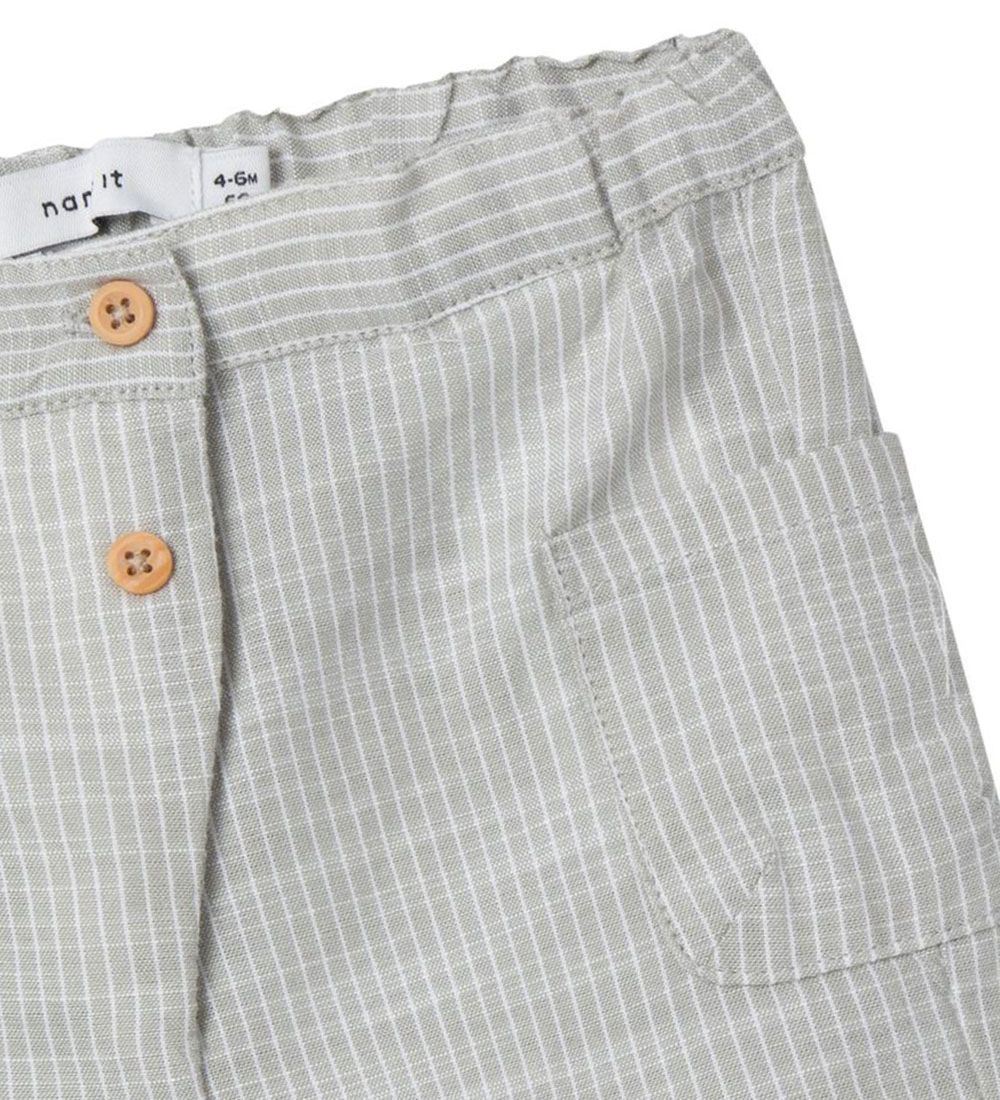 Name It Trousers - NbmHebos - Dried Sage w. Stripes