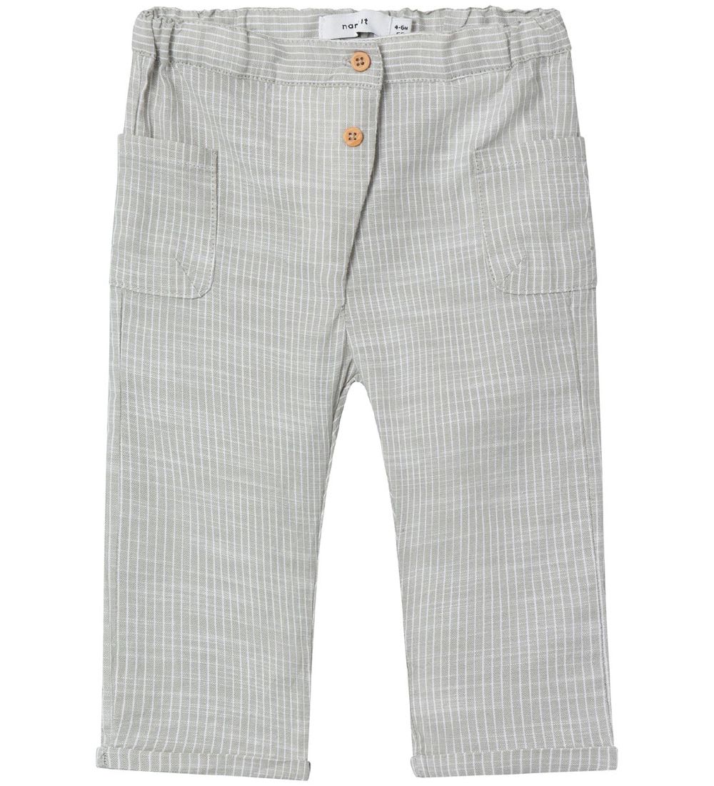 Name It Trousers - NbmHebos - Dried Sage w. Stripes