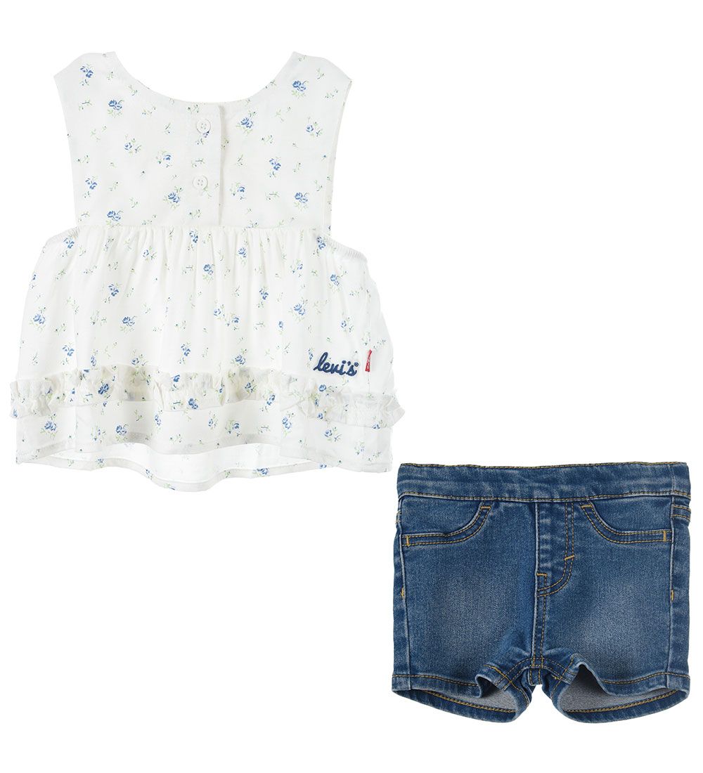 Levis Set - Top/Shorts - Denim - Weiß/Blau