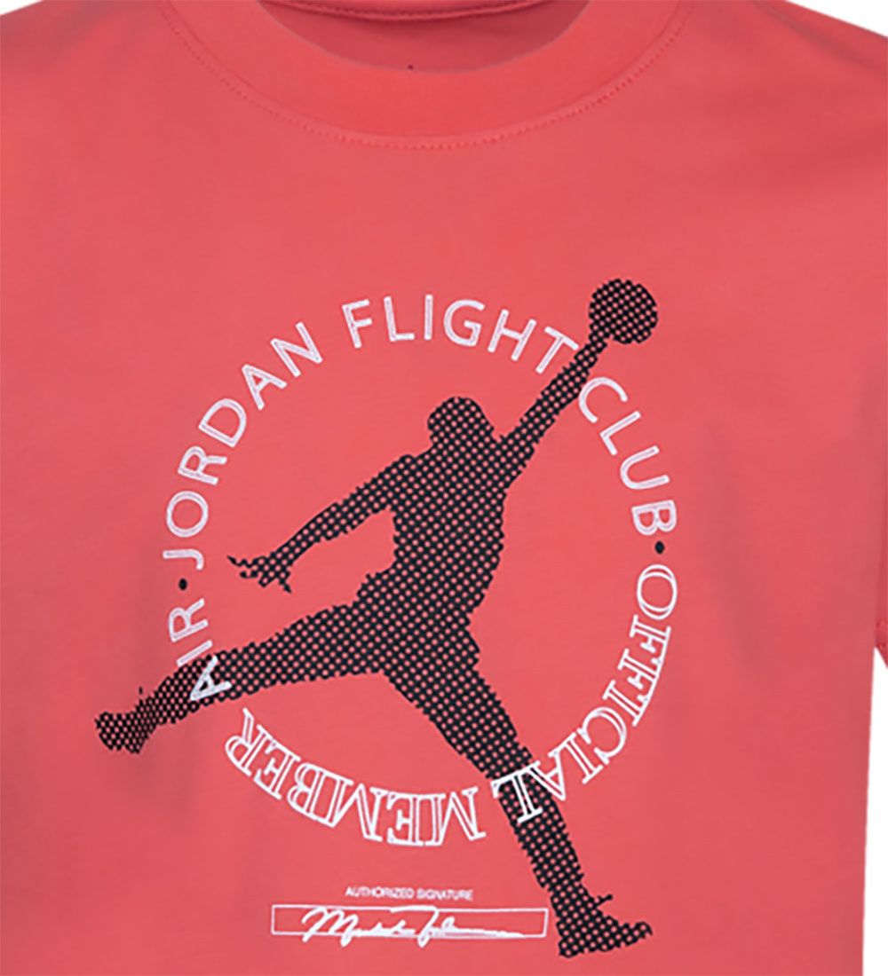 Jordan Shorts Set - T-shirt/Sweat Shorts - Black/Coral