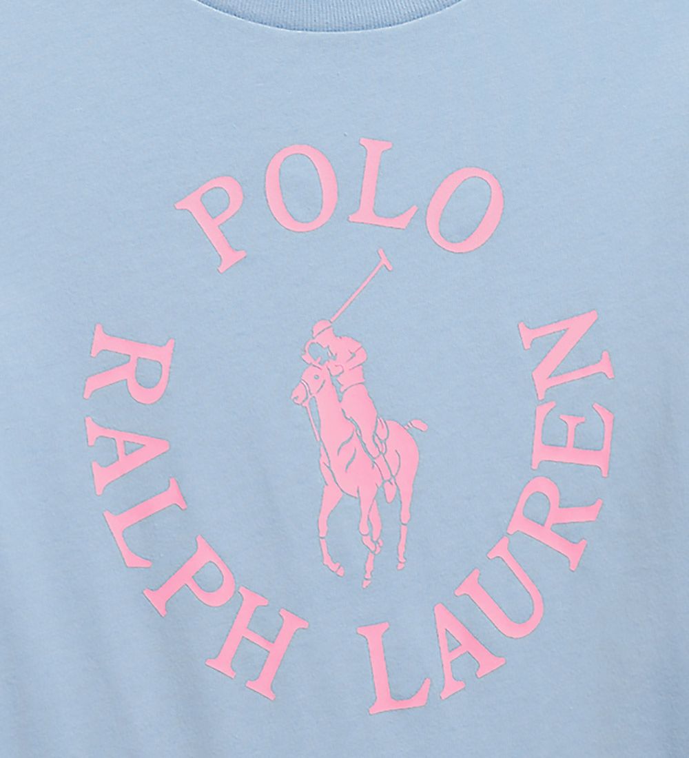 Polo Ralph Lauren T-shirt - Longwood - Light Blue w. Pink