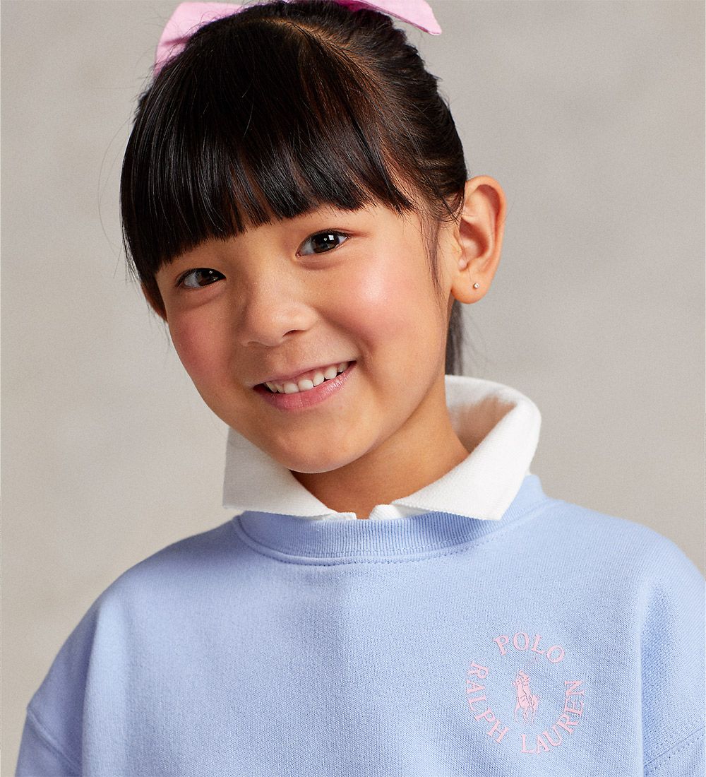 Polo Ralph Lauren Sweatshirt - Longwood - Light Blue w. Pink