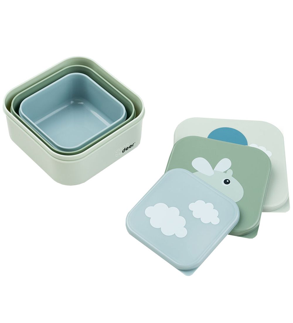 Done by Deer Snackbox - Happy Clouds - 3-Pack - Green