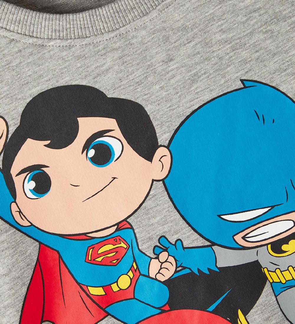 Name It Sweatshirt - NmmJak - Grey Melange w. Super Friends