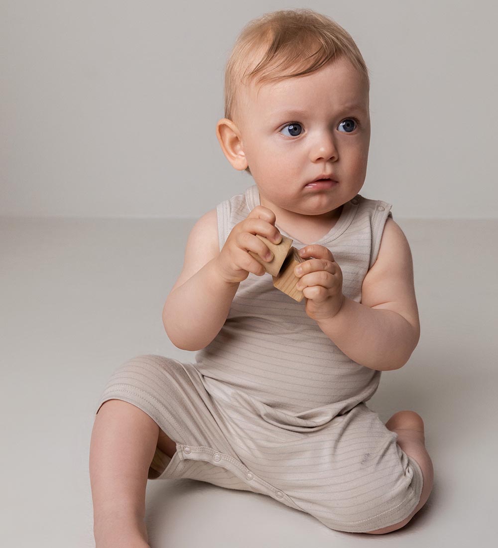 MarMar Summer Romper - Modal - Rie - White Sage Stripe