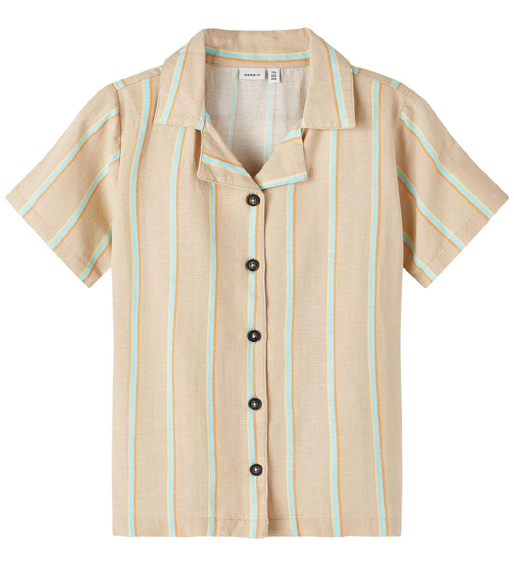 Name It Shirt - NkmHesimon - Humus w. Stripes