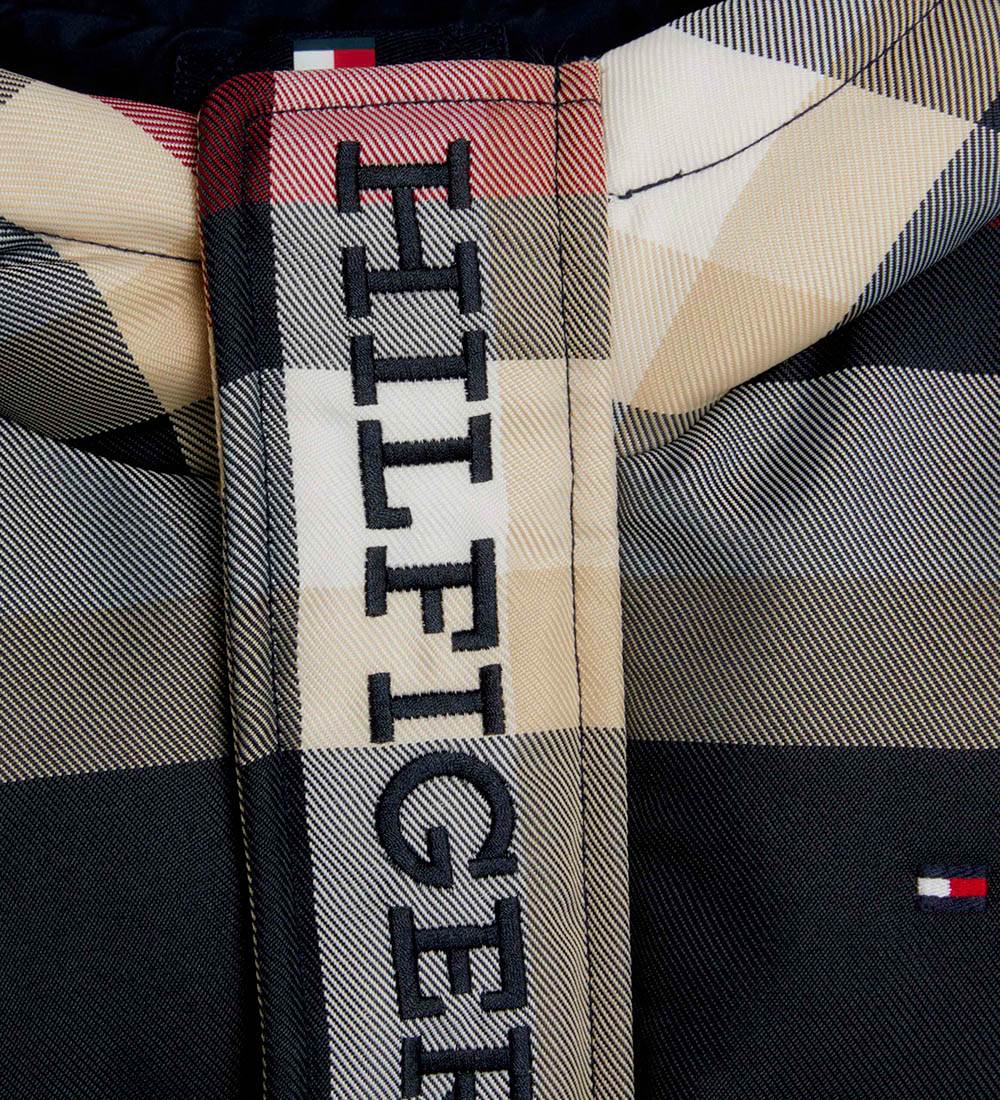 Tommy Hilfiger 듀베 재킷 - 글로벌 스트라이프 체크 - 레드/화이트/네이비