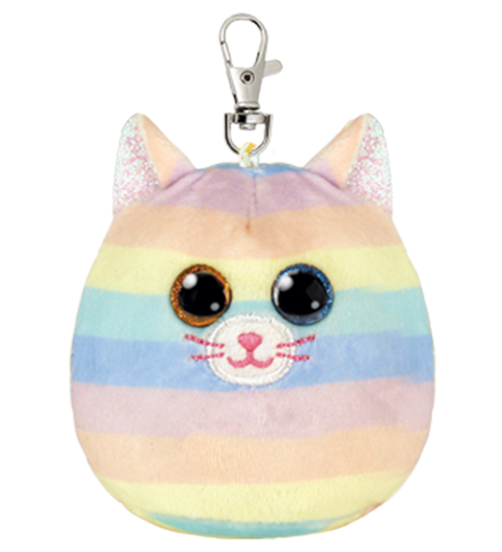 Ty Keychain w. Soft Toy - Squishy Beanies - 9 cm - Heather