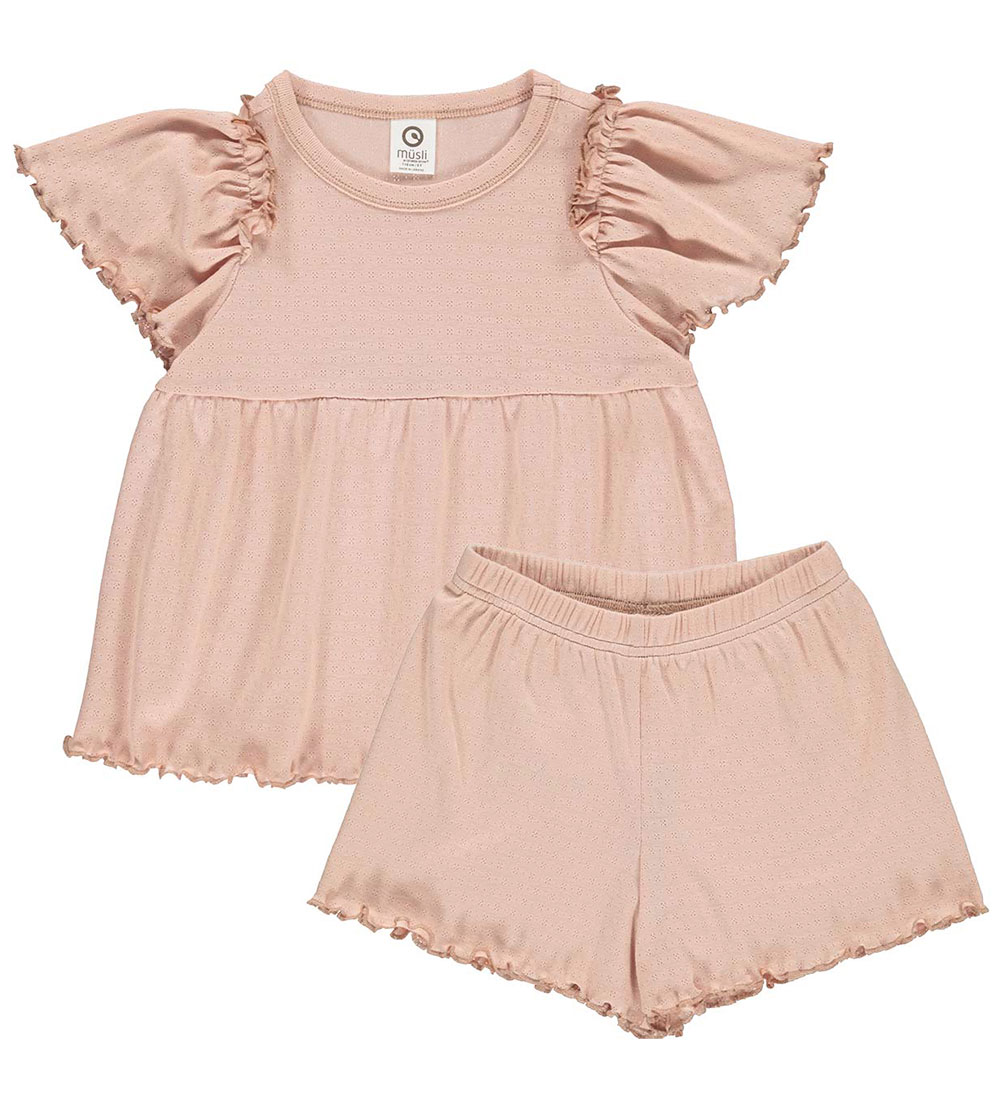 Müsli Pyjama Set - T-shirt/Shorts - Pretty - Spa Rose