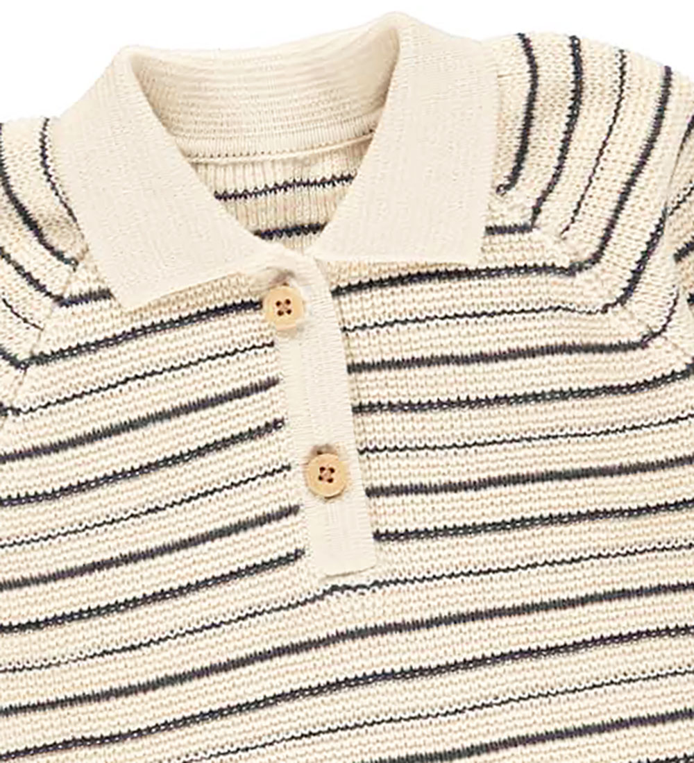 Müsli Blouse - Knitted - Strip Collar - Night Blue