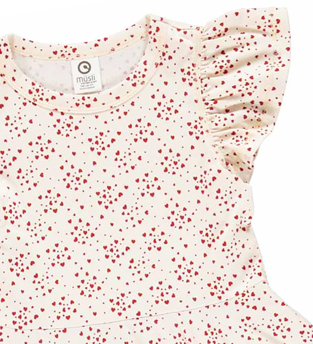 Müsli Dress - Love Dress - Buttercream/Berry red