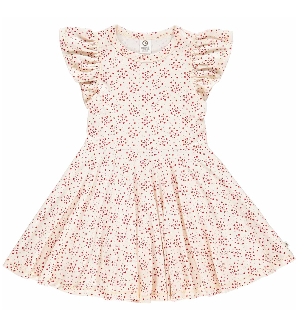 Müsli Dress - Love Dress - Buttercream/Berry red