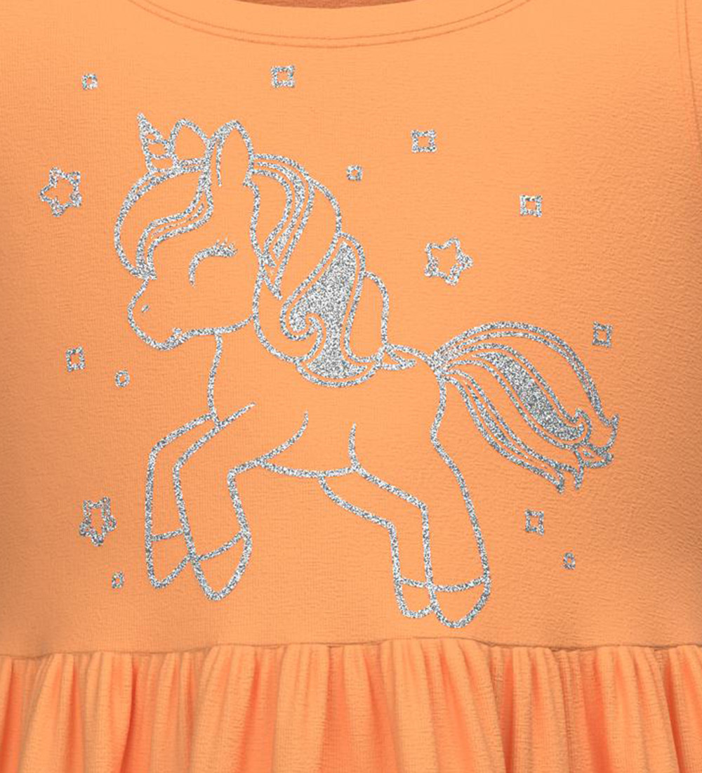 Name It Dress - NmfVayana - Mock Orange w. Unicorn