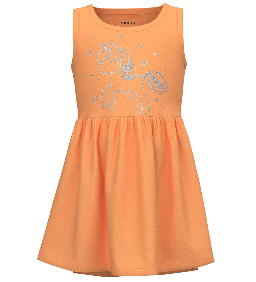Name It Dress - NmfVayana - Mock Orange w. Unicorn