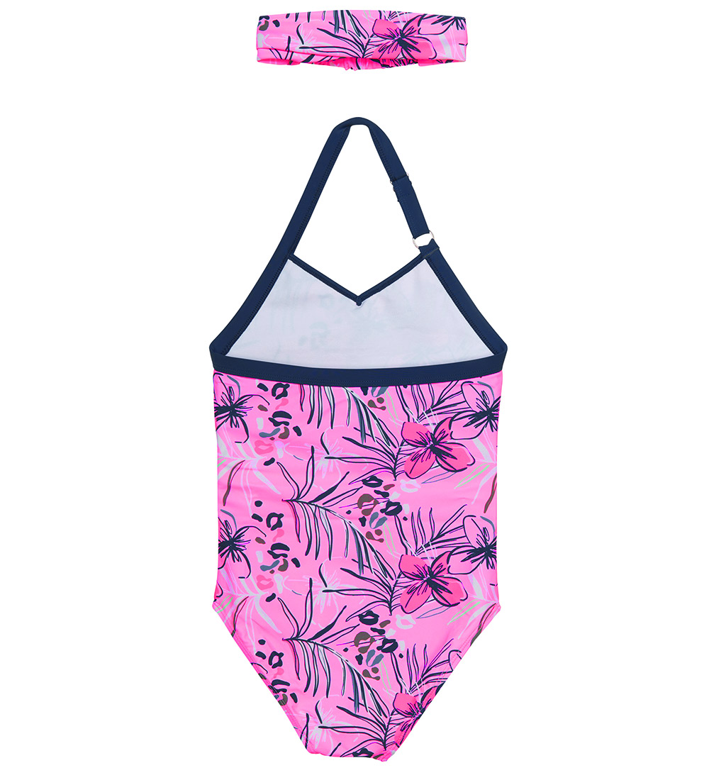 Color Kids Swimsuit w. Headband - Begonia Pink