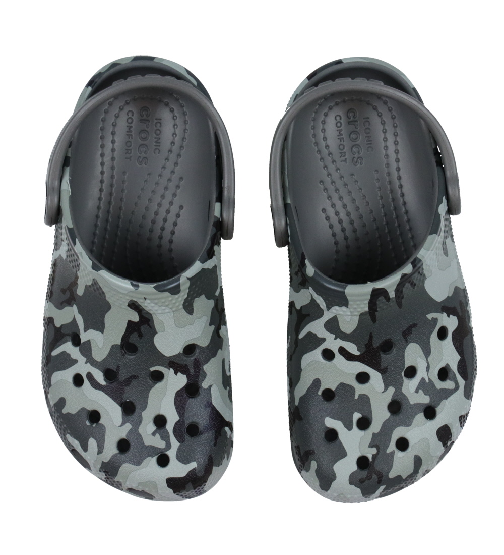 Crocs Sandals - Classic Camo Clog K - Black/Gray