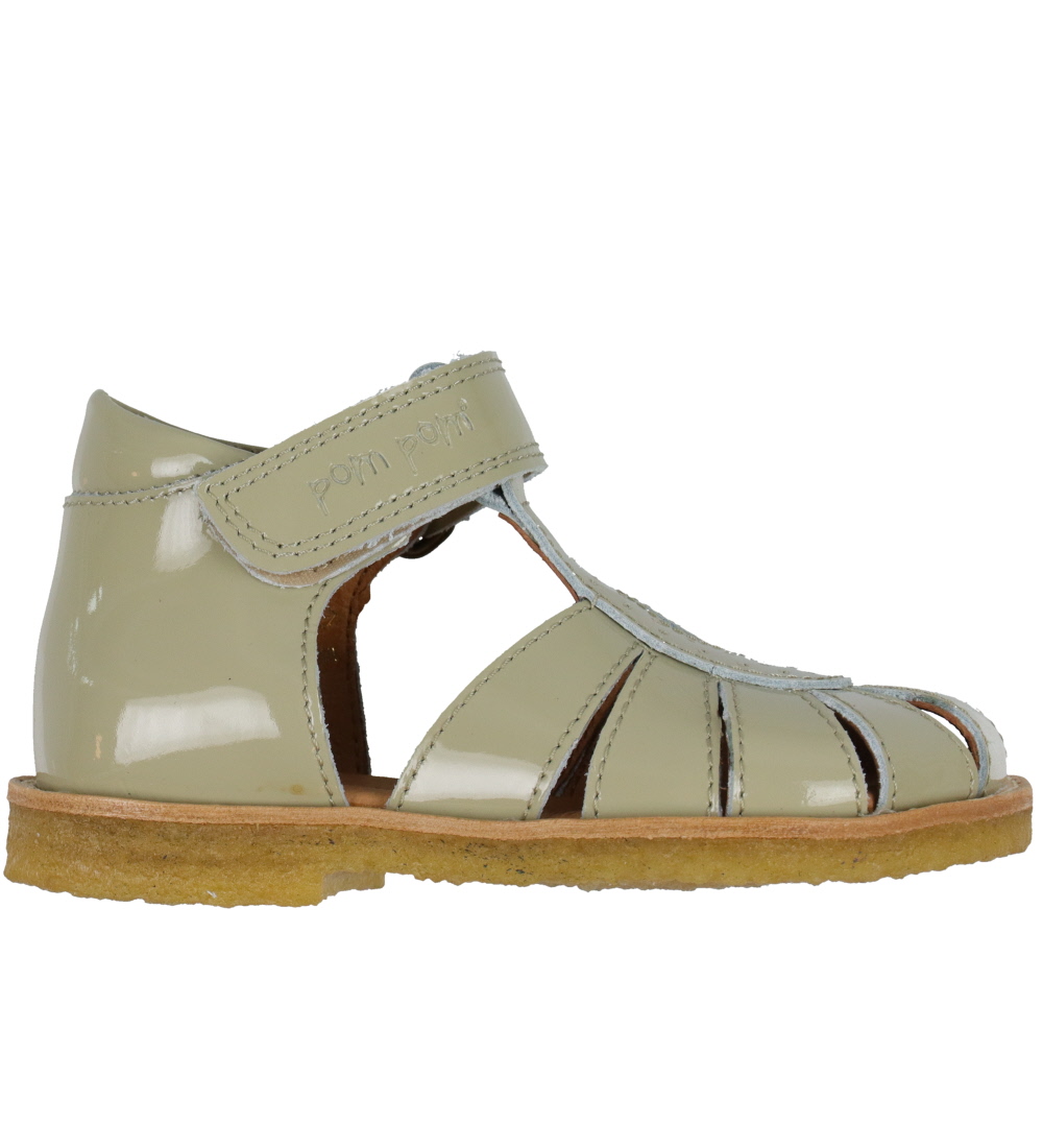 Pom Pom Sandaalit - hankauspohja - Dusty Olive Patentti