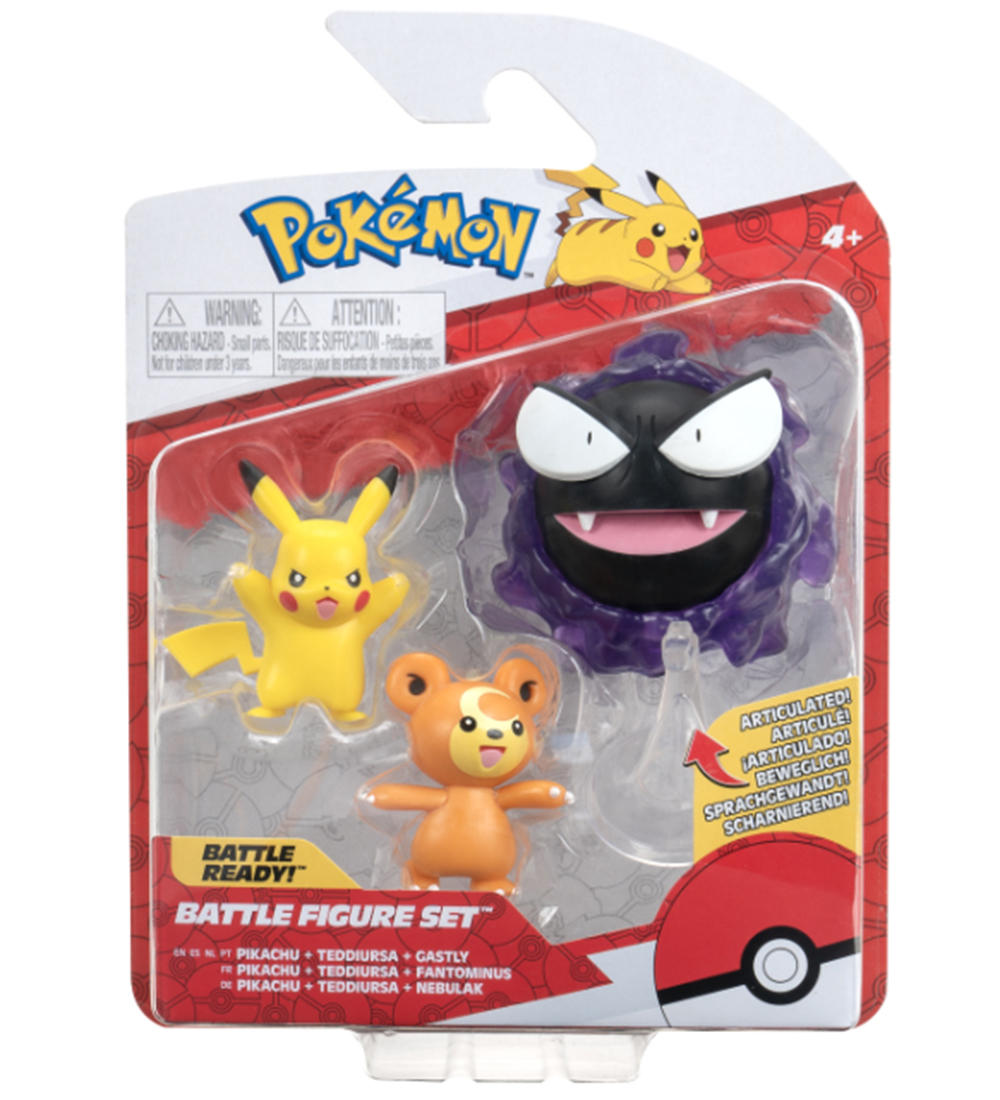 Pokémon Toy Figurine - 3-Pack - Battle Figure - Pikachu/Teddiurs