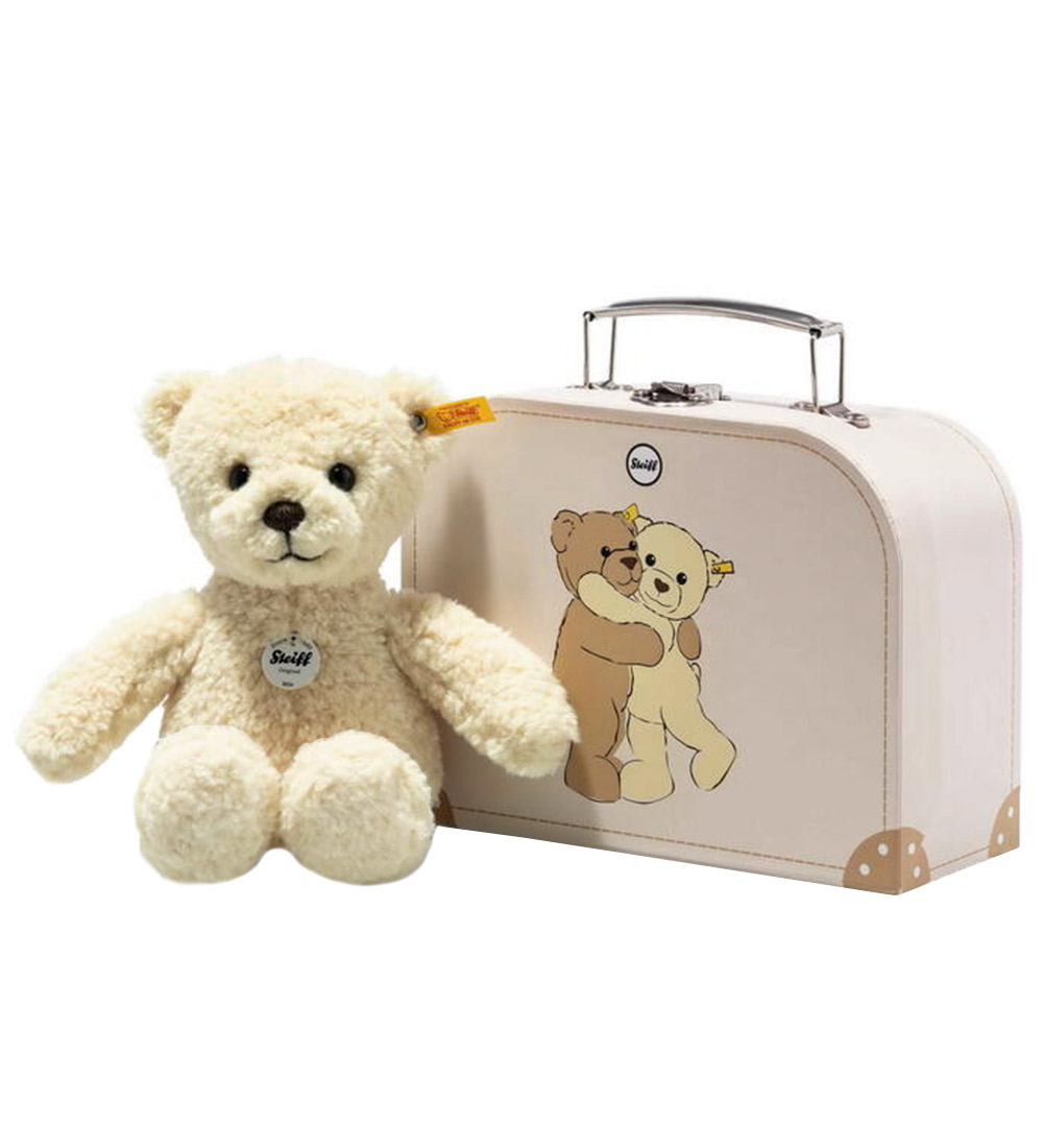 Steiff Soft Toy - 21 cm. - Mila Teddy Bear - In Suitcase - Vanil