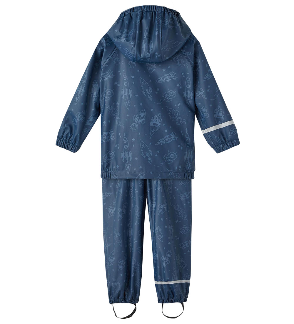 Name It Rainwear - Noos - NmmDry - Moonlit Ocean w. Rockets