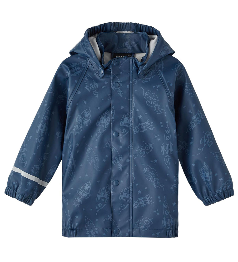 Name It Rainwear - Noos - NmmDry - Moonlit Ocean w. Rockets