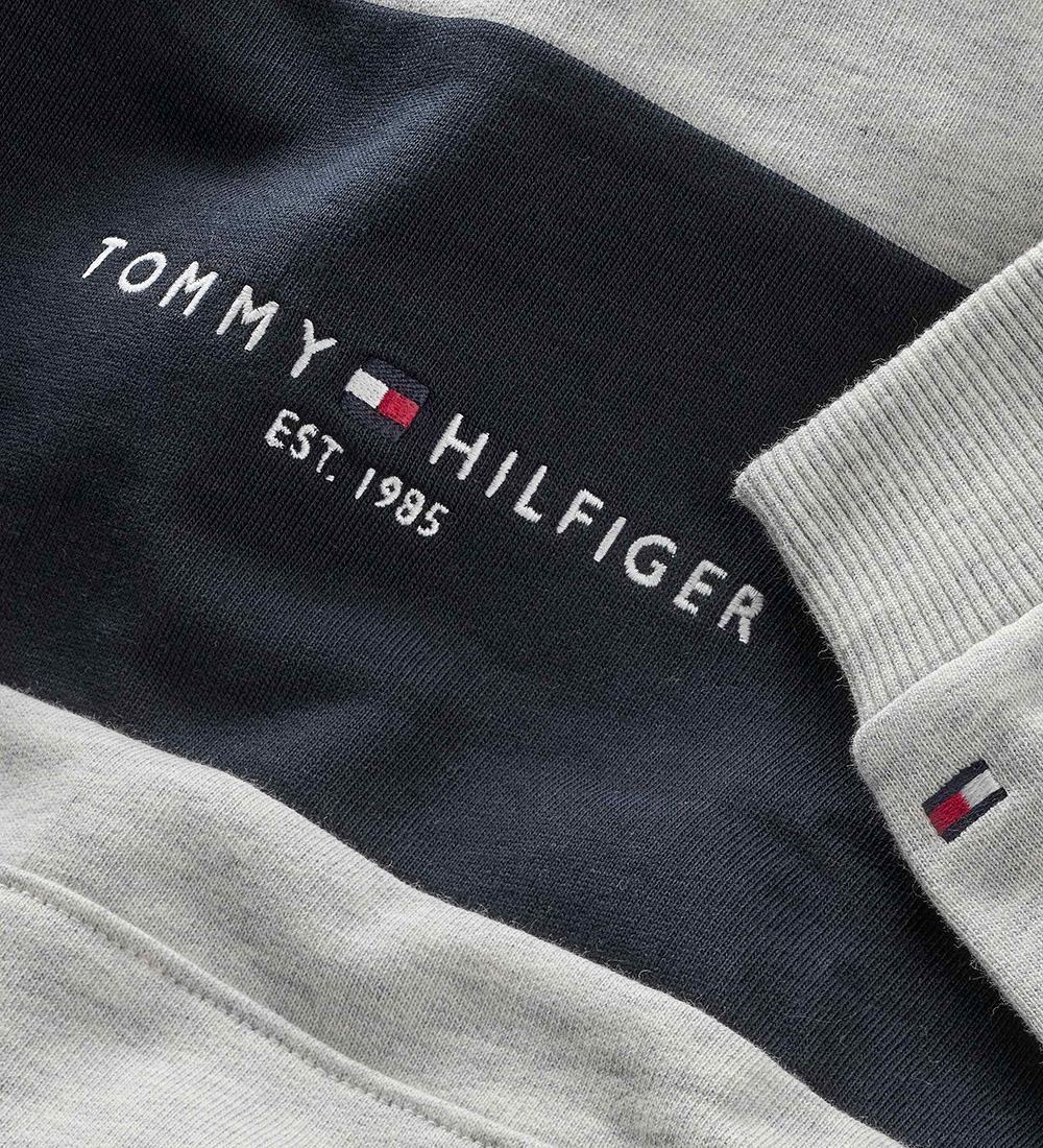 Tommy Hilfiger Hoodie - Essential Colorblock - Light Grey Hey