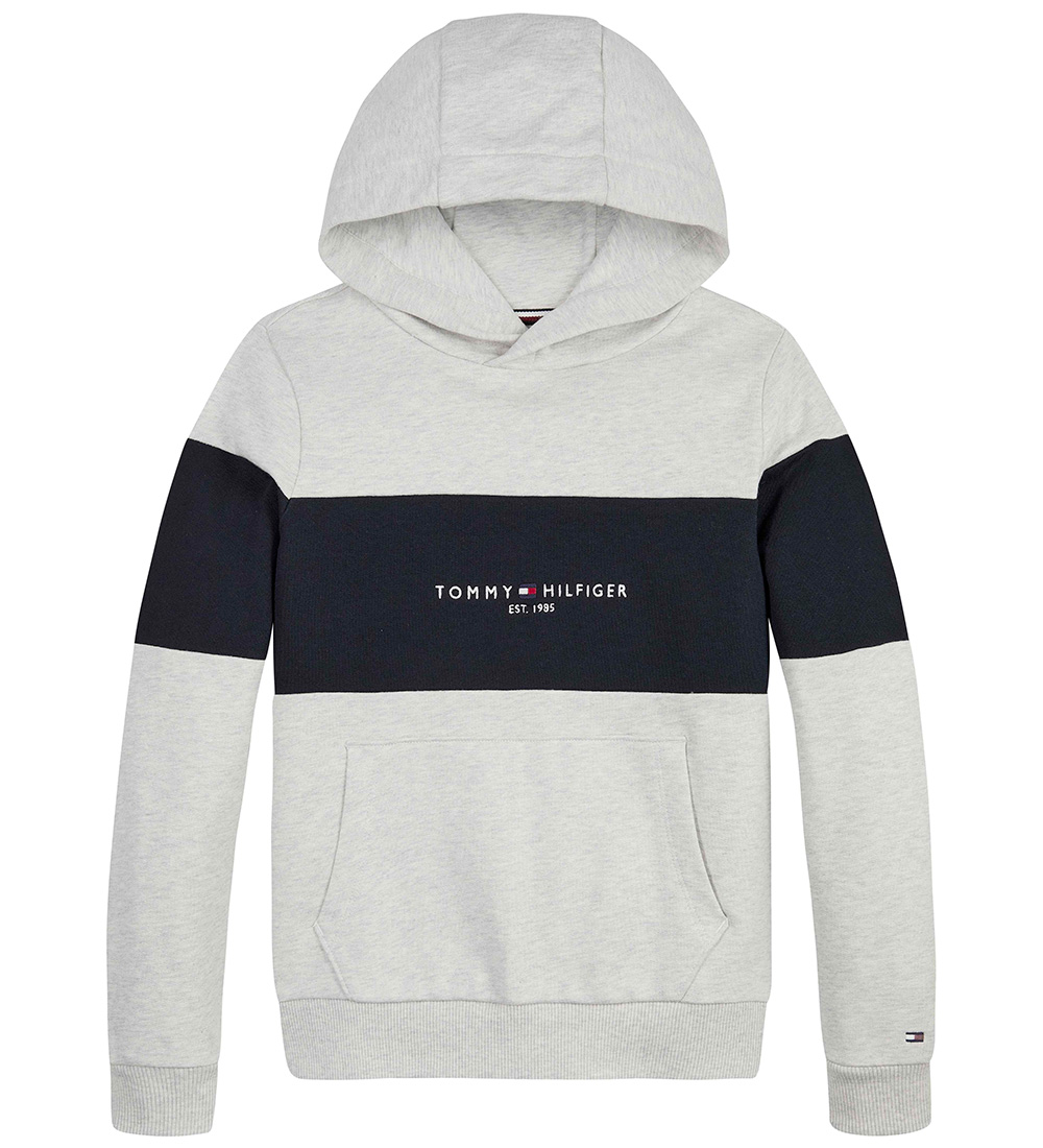 Tommy Hilfiger Hoodie - Essential Colorblock - Light Grey Hey