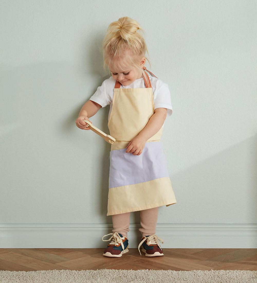 Tablier av. Torchon Kids Concept - Blanc/Violet