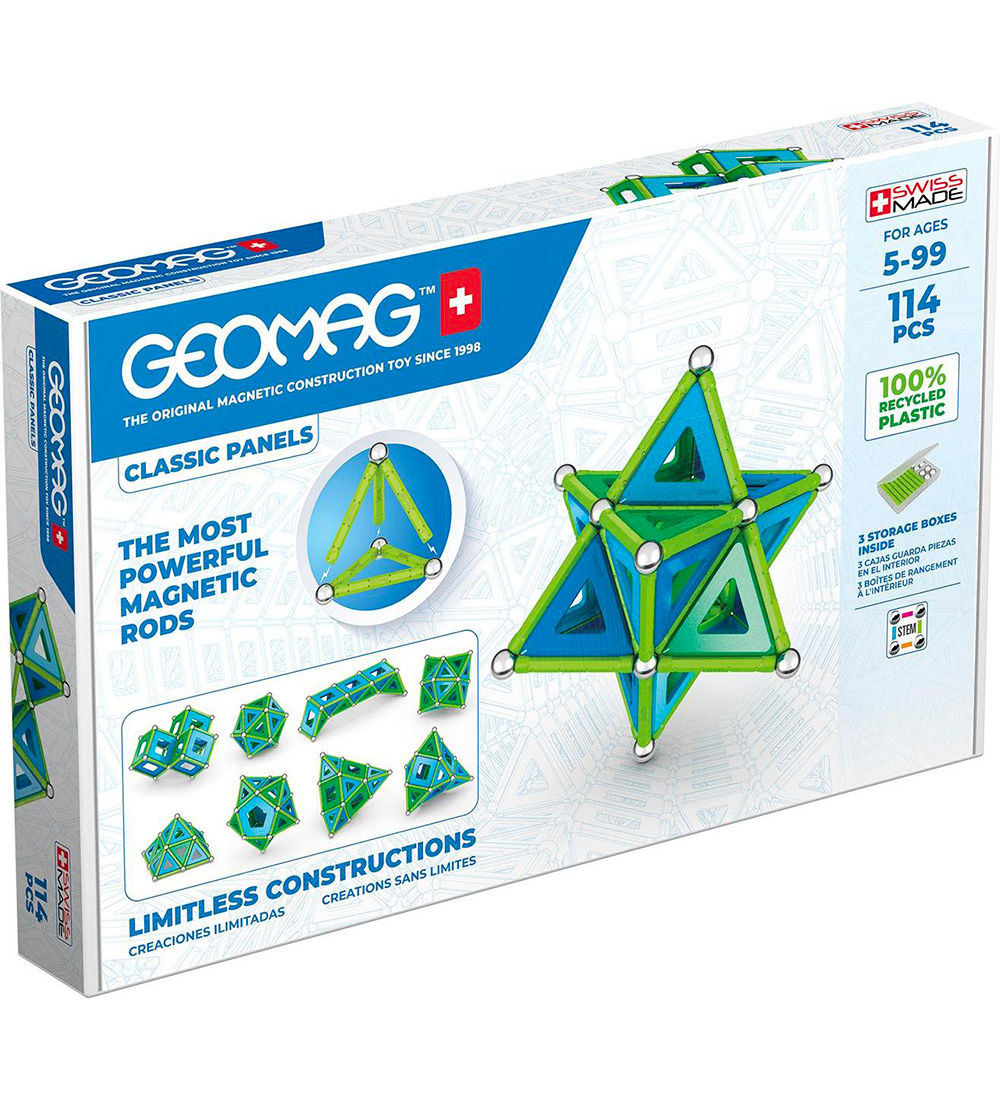 Geomag Magnetset - Classic+ Panels recycelt - 114 Teile