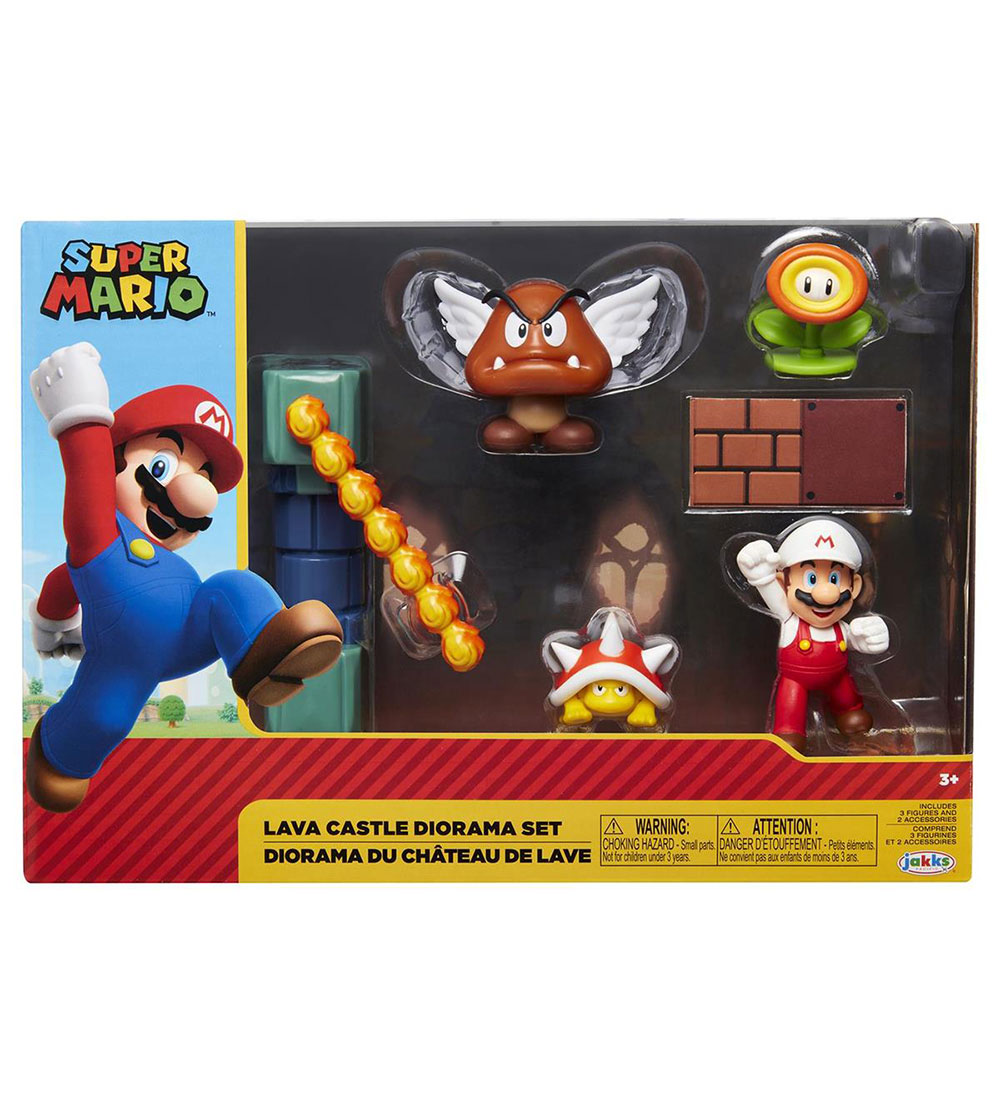 Super Mario Play Set - Diorama Set - Lava Castle - 5 Parts