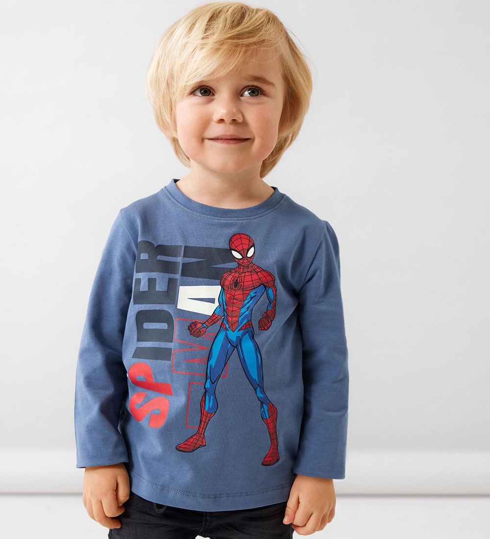 Name It Blouse - Noos - NmmJany Spider-Man - Bluefin w. Print