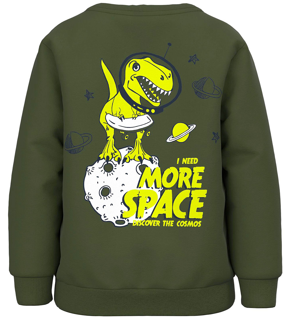 Name It Sweatshirt - NmmVosha - Rifle Green w. Dinosaurs