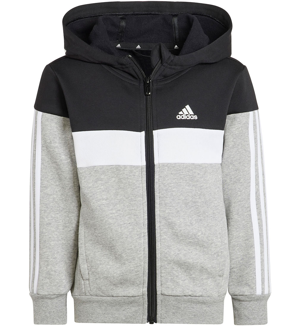 adidas Performance Sweatset - Cardigan/Broek - Zwart/Wit/Grijs