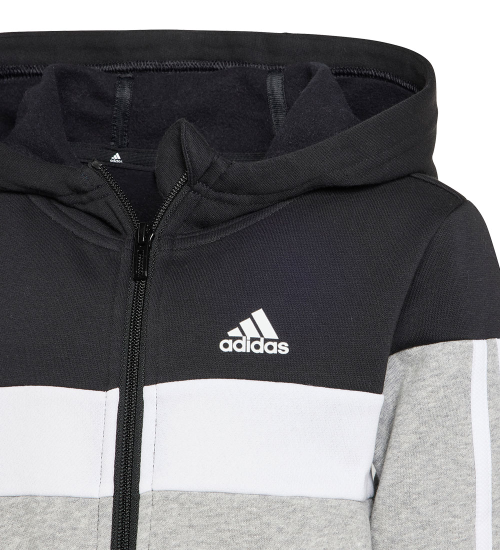 adidas Performance Sweatset - Cardigan/Broek - Zwart/Wit/Grijs