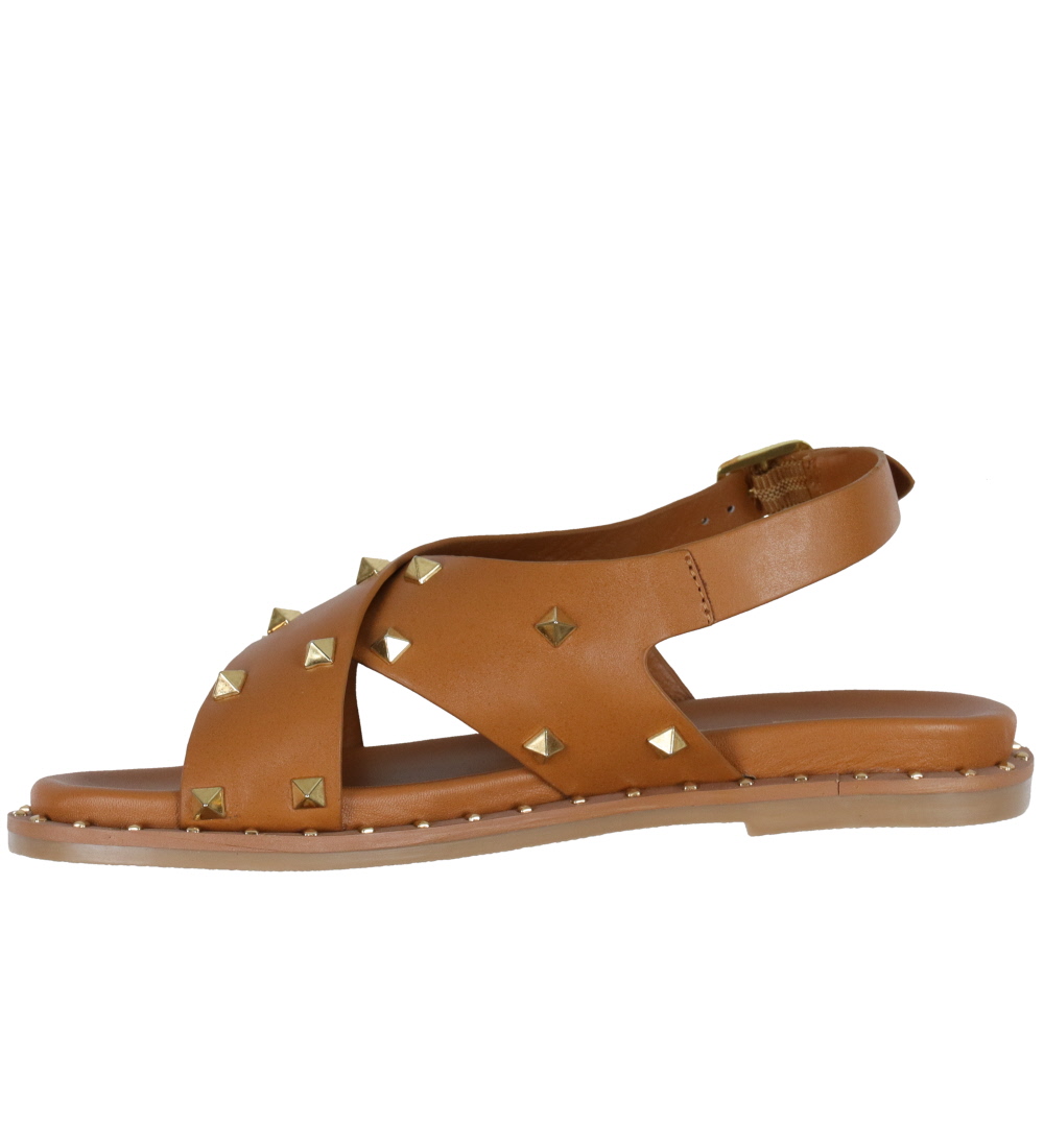 Petit by Sofie Schnoor Sandals - Cognac w. Gold-Rivets