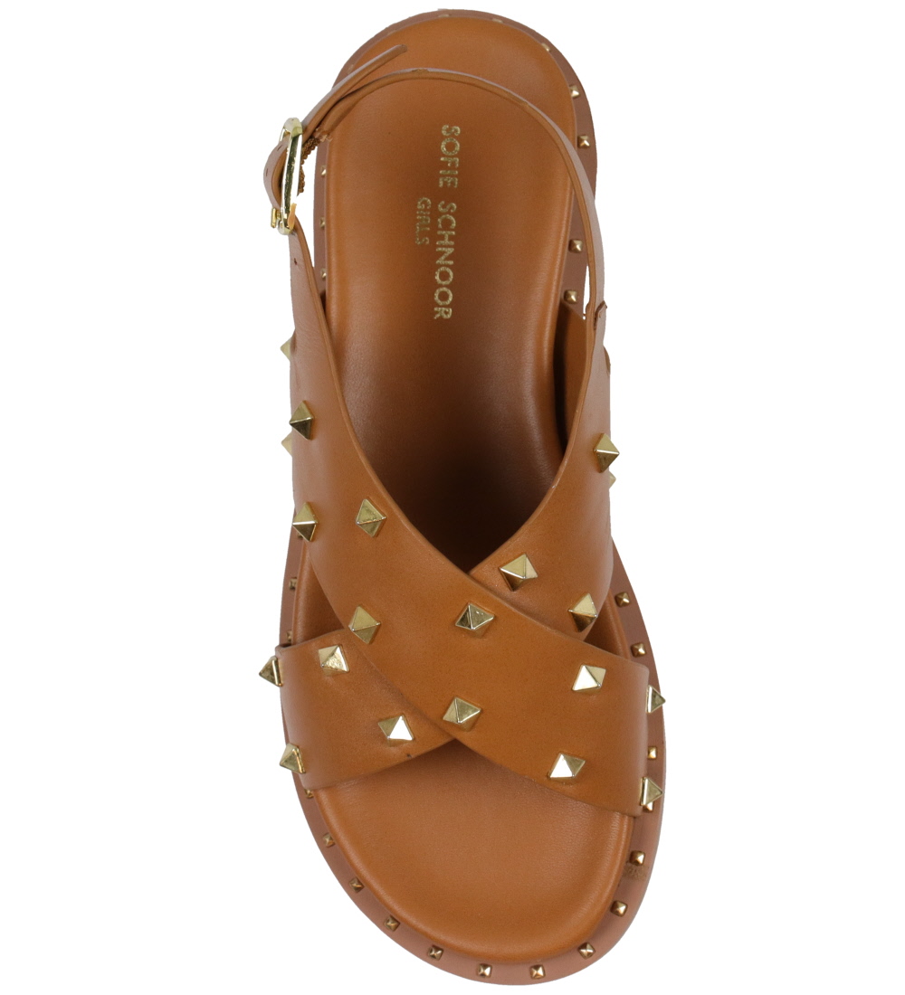 Petit by Sofie Schnoor Sandals - Cognac w. Gold-Rivets